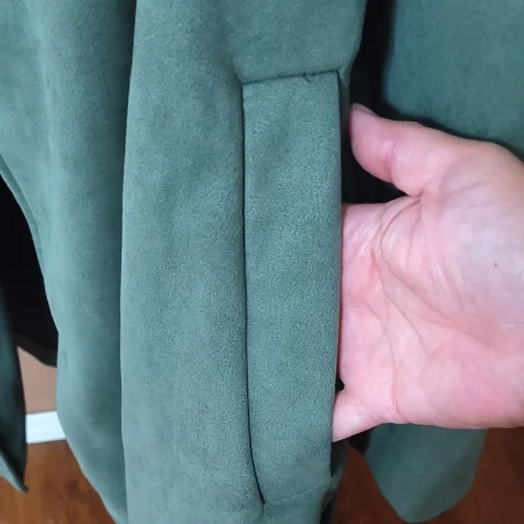 Elodie Belted Wrap Trench Coat Long Green XL - Picture 5 of 8